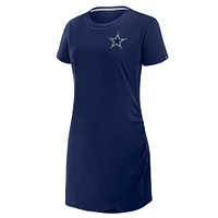 Robe t-shirt drapée froncée bleu marine Fanatics pour femme des Cowboys de Dallas