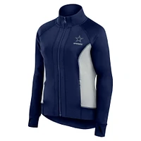 Veste de survêtement sport ajustée et entièrement zippée Fanatics pour femmes, bleu marine, Dallas Cowboys Studio