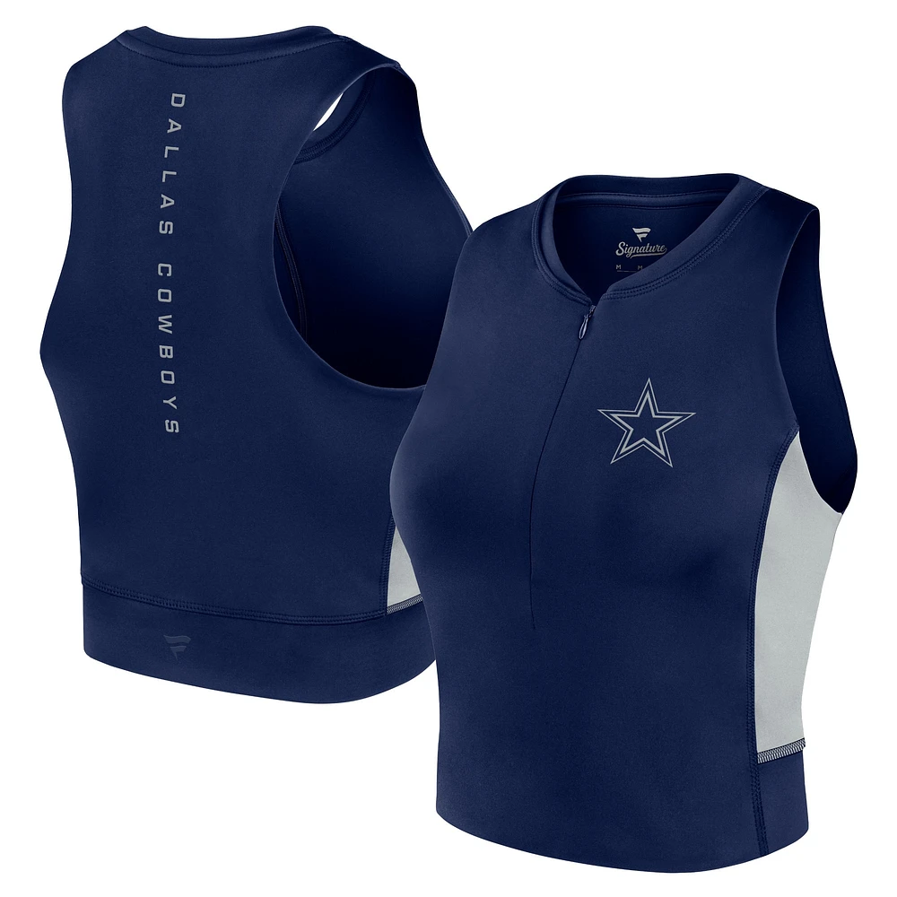 Women's Fanatics Navy Dallas Cowboys Studio Fitted Gym Tank Top