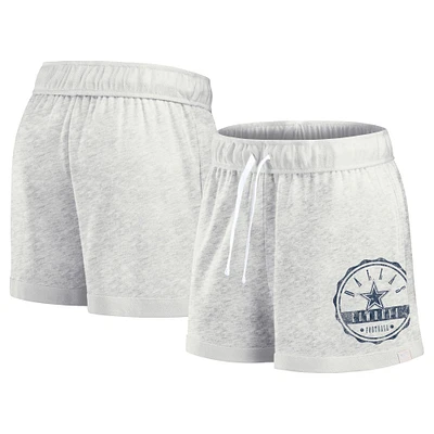 Short à badge vintage Fanatics Oatmeal Dallas Cowboys pour femmes