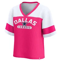 Women's Fanatics  Pink/White Dallas Cowboys Homeschool Jersey Poly V-Neck
Fashion Top