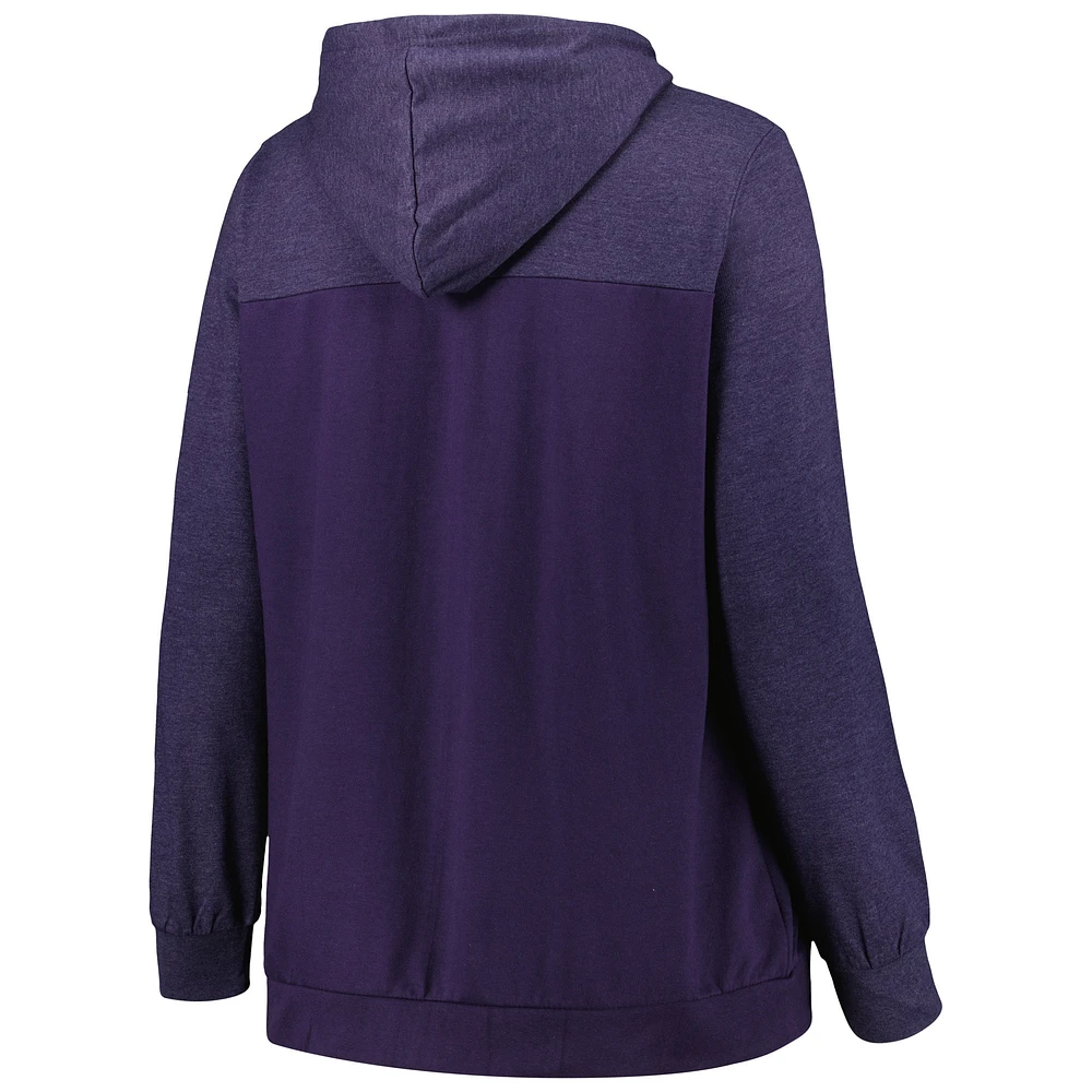 Women's Fanatics Purple Dallas Cowboys Plus City Ties Full-Zip Hoodie