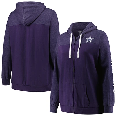 Women's Fanatics Purple Dallas Cowboys Plus City Ties Full-Zip Hoodie