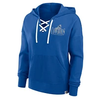 Women's Fanatics Royal Dallas Cowboys Blitz Left Lace-Up Pullover Hoodie