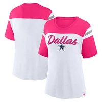 Haut court tendance blanc/rose Dallas Cowboys pour femmes Fanatics