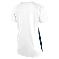 T-shirt à lacets et col en V paillettes pour femmes Fanatics blanc Dallas Cowboys grande taille