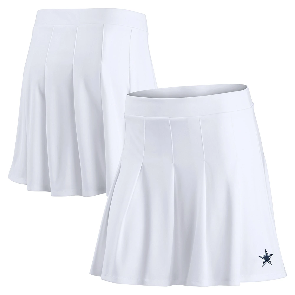 Jupe-short de tennis blanche avec logo principal des Cowboys Dallas Fanatics pour femmes