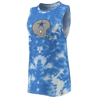 Women's Fanatics White Dallas Cowboys Retro Tie-Dye Tank Top