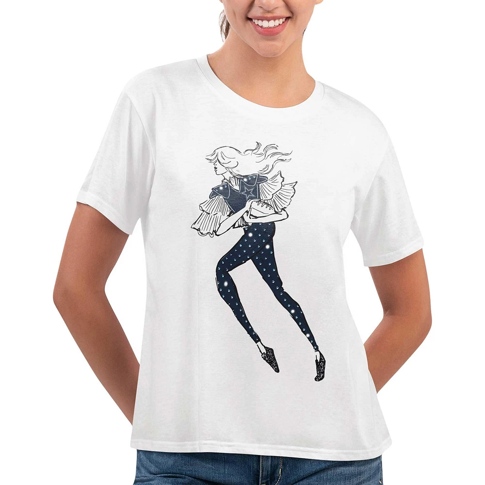 T-shirt blanc G-III 4Her par Carl Banks pour femmes des Cowboys de Dallas Play The Ball