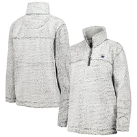 Women's Gray Dallas Cowboys Sherpa Quarter-Zip Jacket