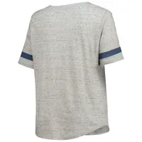 T-shirt à col en V lacets taille plus Dallas Cowboys gris chiné pour femme