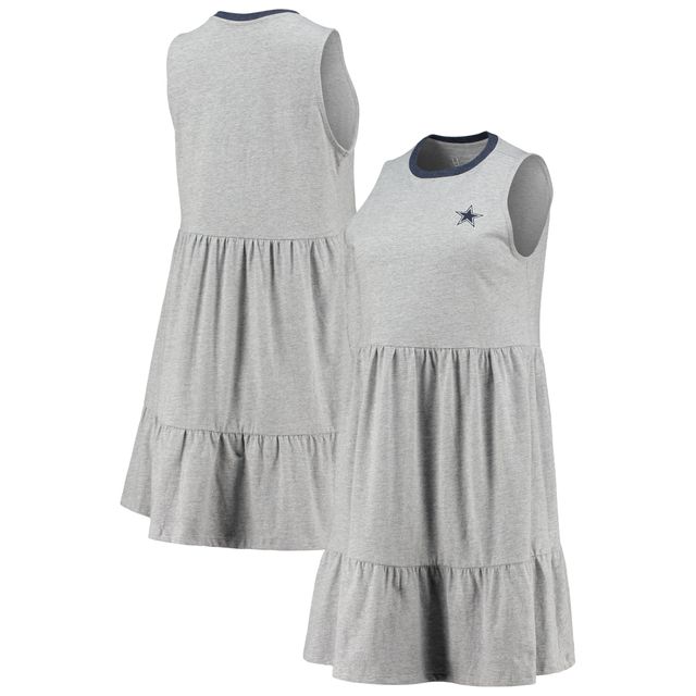 Robe à plusieurs niveaux Lauren James Heathered Grey Dallas Cowboys pour femmes