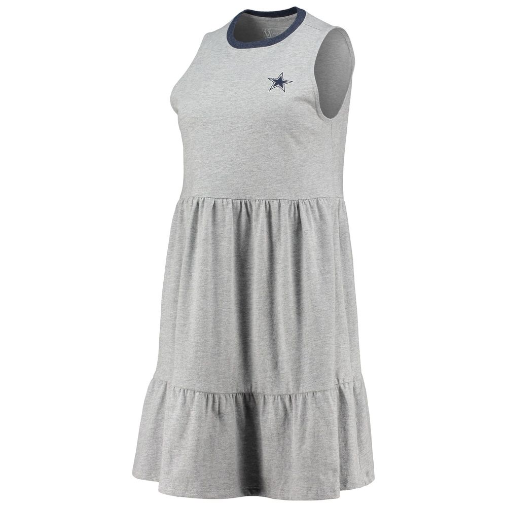 Women's Lauren James Heathered Gray Dallas Cowboys Tiered Dress