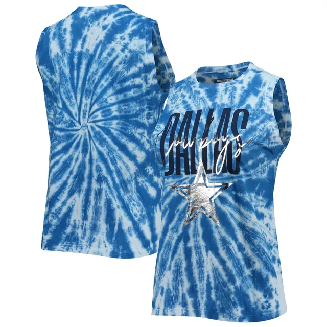 New Era Apparel Dallas Cowboys Cropped Tie Dye Long Sleeve Navy