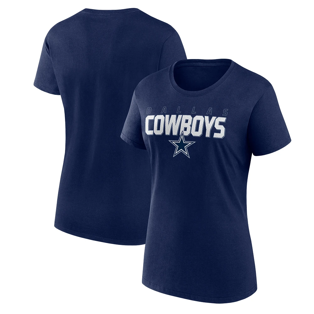 T-shirt de sport pour femme avec logo bleu marine Dallas Cowboys