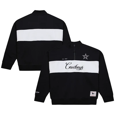 Women's Mitchell & Ness Black Dallas Cowboys Quarter-Zip Jacket