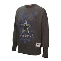 Women's Mitchell & Ness Charcoal Dallas Cowboys Distressed Logo 4.0 Pullover Sweatshirt