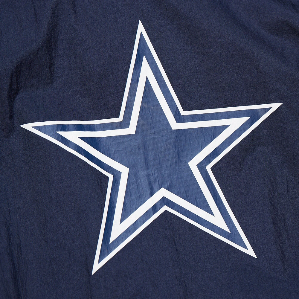 Veste zippée en nylon bleu marine Dallas Cowboys pour femme Mitchell & Ness