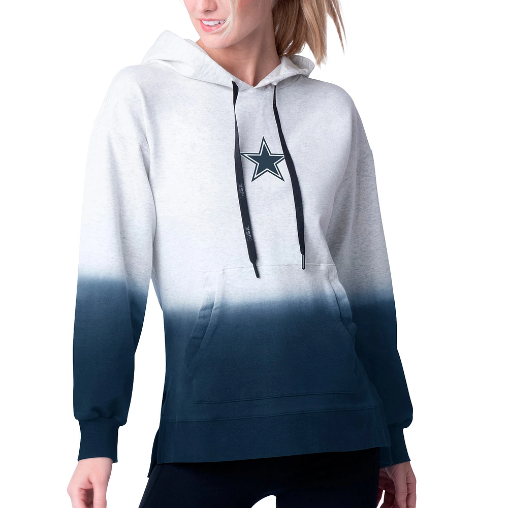 Women's MSX by Michael Strahan Heather Gray/Navy Dallas Cowboys Daniela Pullover Hoodie