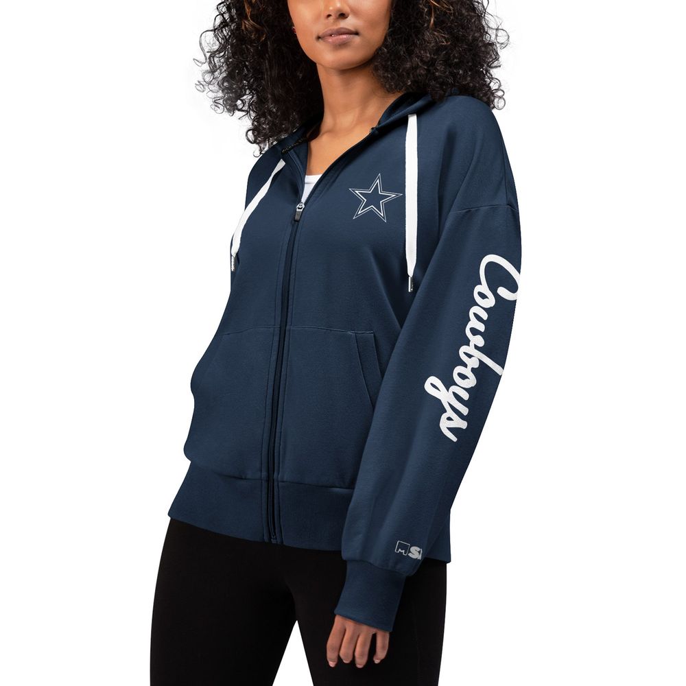 Women's MSX by Michael Strahan Navy Dallas Cowboys Emerson - Full-Zip Hoodie