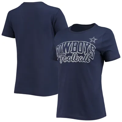 Lids Dallas Cowboys New Era Women's Ink Dye Sideline V-Neck T-Shirt - Navy