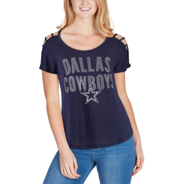 Women's Gray Dallas Cowboys Peggy Scoop-Neck T-Shirt