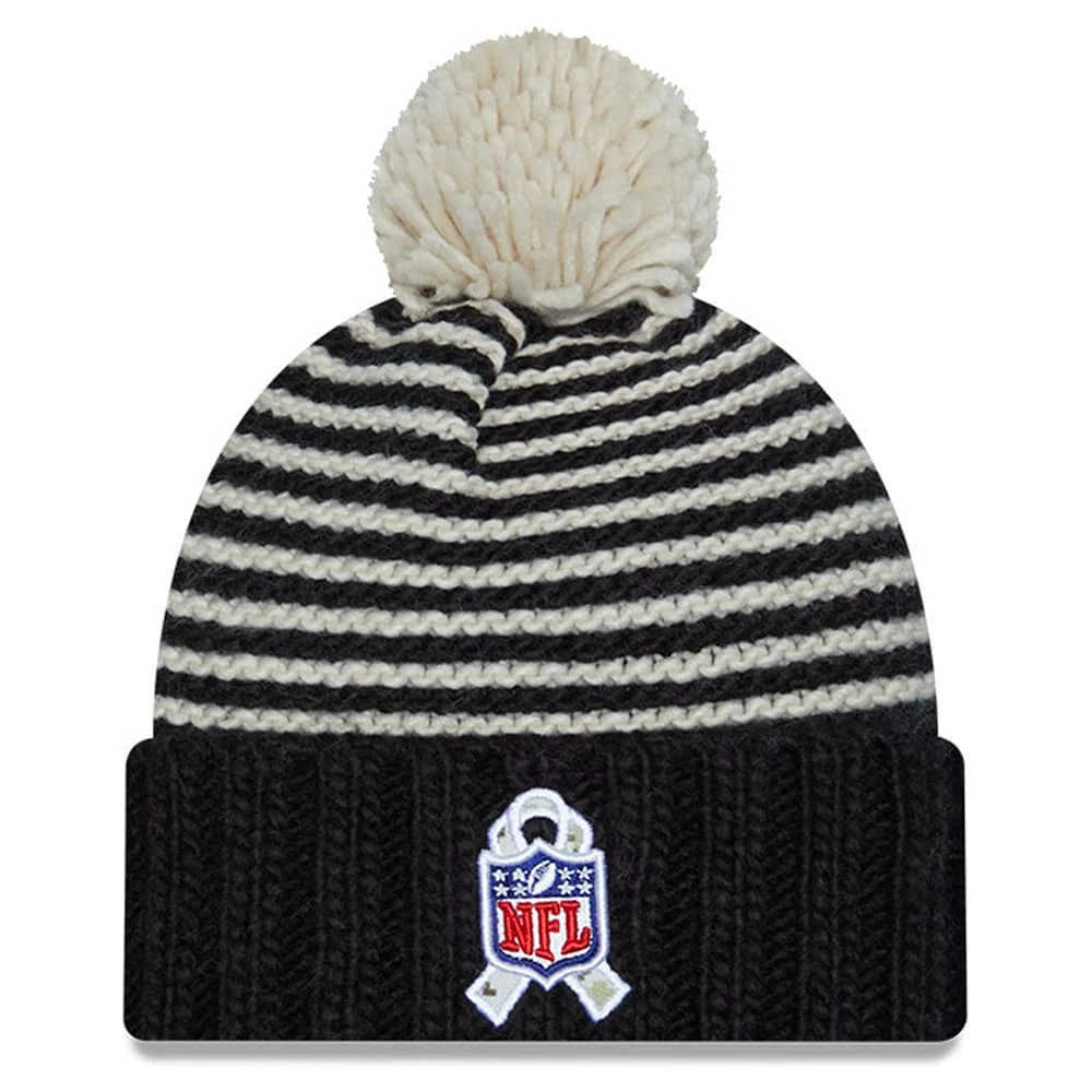 Women's New Era  Black Dallas Cowboys 2023 Salute To Service Cuffed Pom Knit Hat