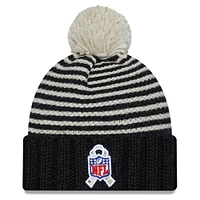 Women's New Era  Black Dallas Cowboys 2023 Salute To Service Cuffed Pom Knit Hat