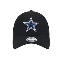 Casquette ajustable Main 9TWENTY Dallas Cowboys noire New Era pour femme