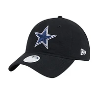 Casquette ajustable Main 9TWENTY Dallas Cowboys noire New Era pour femme