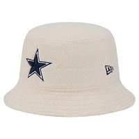 Chapeau bob confortable en sherpa Dallas Cowboys de New Era pour femme, couleur crème