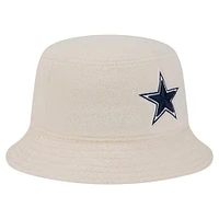 Chapeau bob confortable en sherpa Dallas Cowboys de New Era pour femme, couleur crème