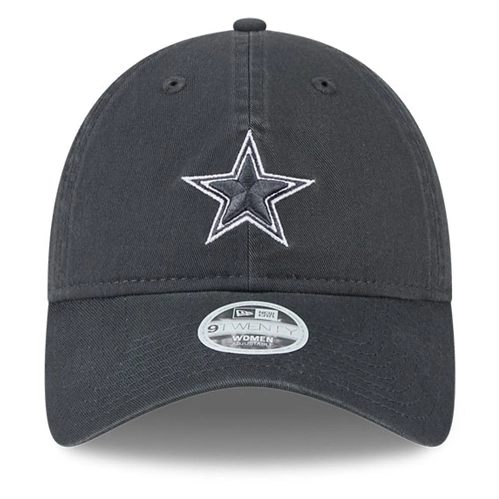 Casquette ajustable 9TWENTY Salute To Service 2024 des Cowboys de Dallas de New Era en graphite pour femme