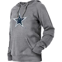 Women's New Era  Gray Dallas Cowboys Floral Raglan Pullover Hoodie