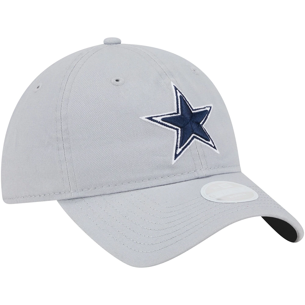 Casquette ajustable Main Core Classic 2.0 9TWENTY pour femme New Era grise des Cowboys de Dallas