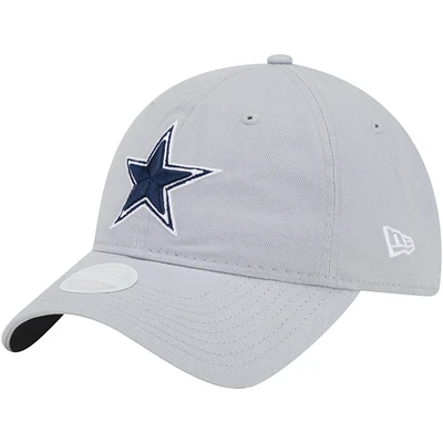 Women's New Era Gray Dallas Cowboys Main Core Classic 2.0 9TWENTY Adjustable Hat