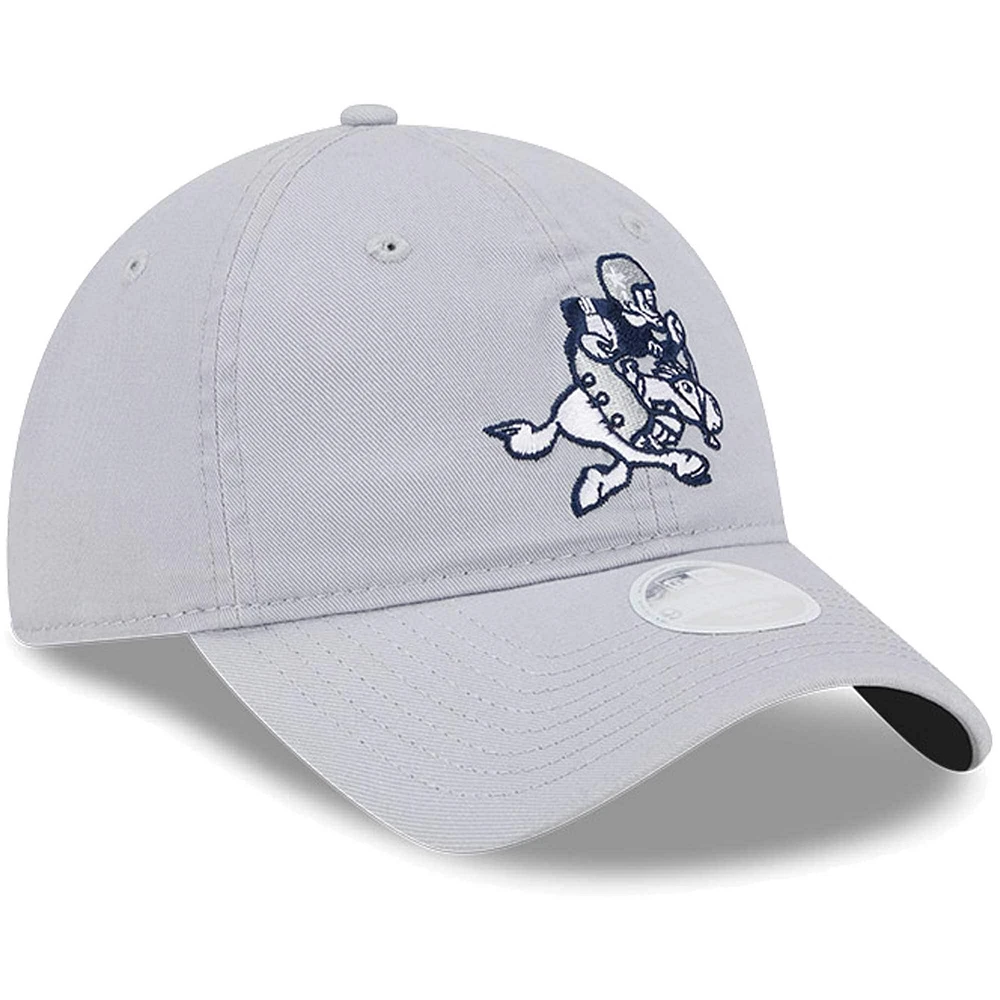 Women's New Era  Gray Dallas Cowboys Throwback Main Core Classic 2.0 9TWENTY Adjustable Hat