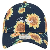 Women's New Era Navy Dallas Cowboys Adventure Sunflower 9TWENTY Adjustable Hat