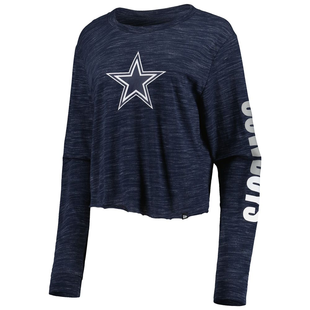 New Era Women's New Era Navy Dallas Cowboys Crop Long Sleeve T-Shirt