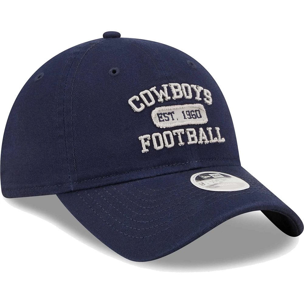 Casquette réglable New Era Dallas Cowboys Formed 9TWENTY pour femme, bleu marine