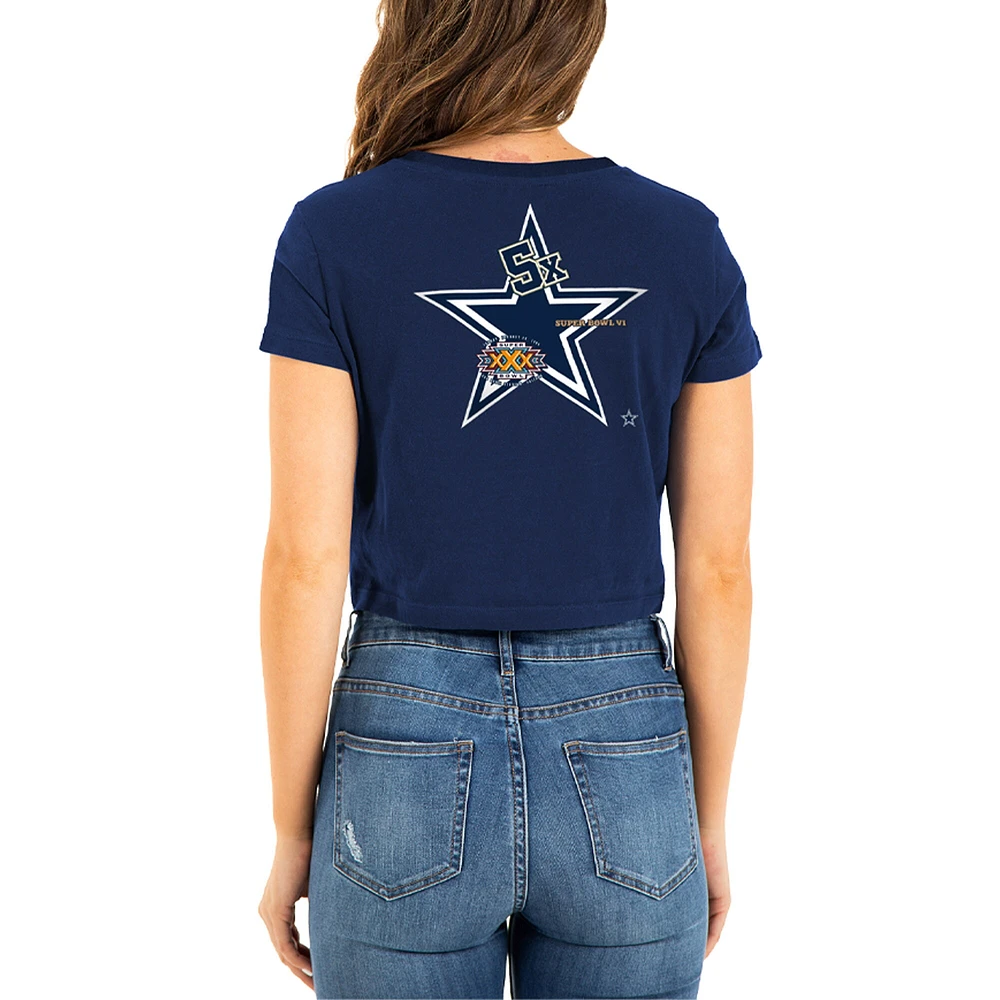 T-shirt femme New Era bleu marine Dallas Cowboys Historic Champs