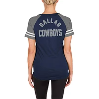 Women's New Era Navy Dallas Cowboys  Lace-Up Raglan T-Shirt