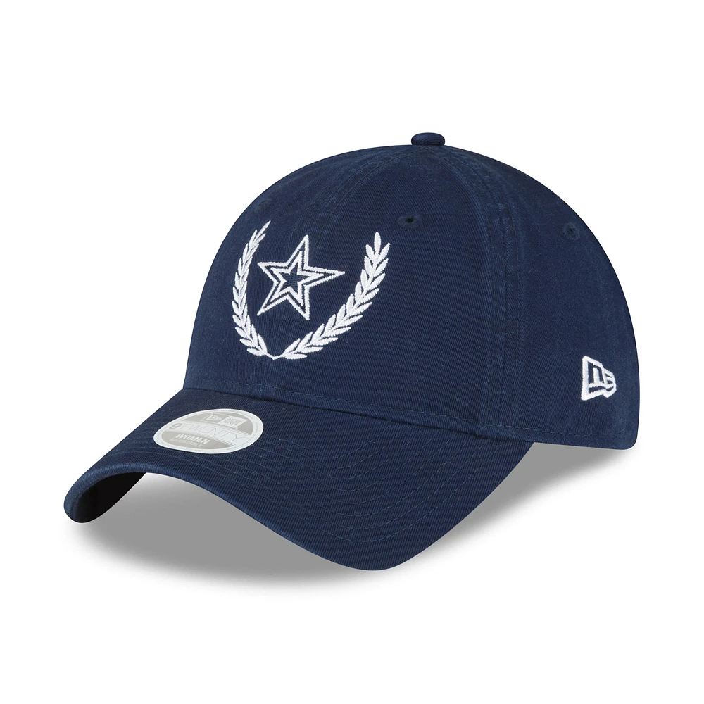 Casquette ajustable 9TWENTY New Era pour femme des Dallas Cowboys bleu marine