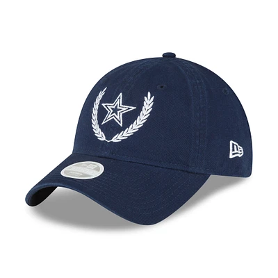 Women's New Era Navy Dallas Cowboys Leaves 9TWENTY Adjustable Hat