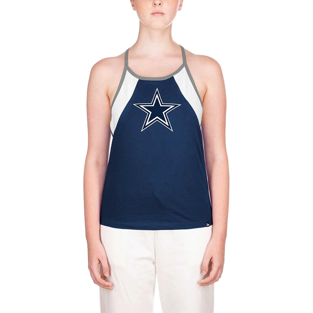 DCM COW NAVY WHITE 23 WOMEN'S RIBBED RACERBACK TANK TANLAD