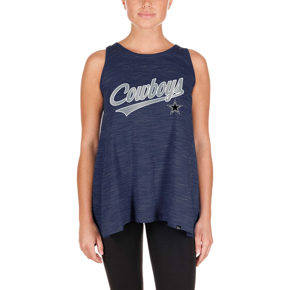 Women's New Era Navy Dallas Cowboys Space-Dye Active Tank Top