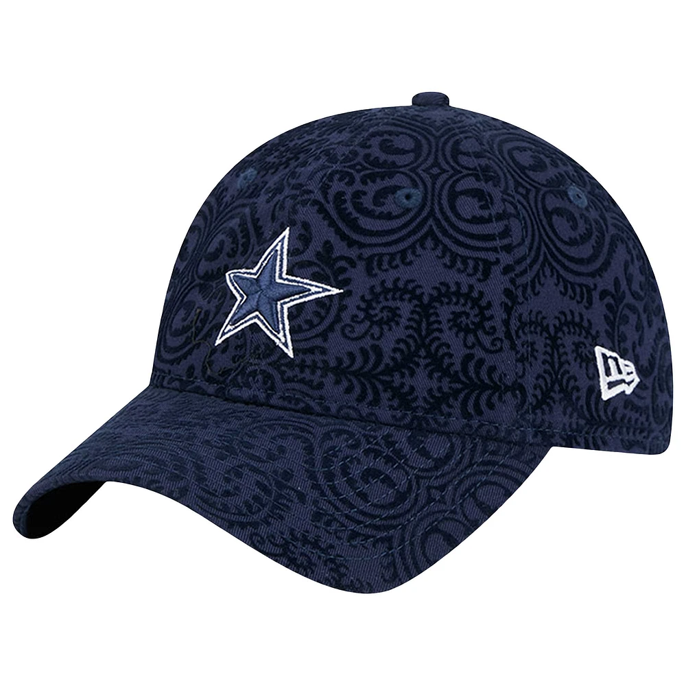 Casquette ajustable 9TWENTY Sport Night Flair bleu marine pour femme des Cowboys de Dallas de New Era