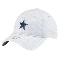 Casquette réglable argentée Smiley 9TWENTY des Dallas Cowboys New Era pour femme