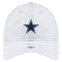 Casquette réglable argentée Smiley 9TWENTY des Dallas Cowboys New Era pour femme