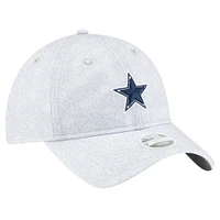 Casquette réglable argentée Smiley 9TWENTY des Dallas Cowboys New Era pour femme